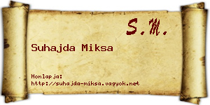 Suhajda Miksa névjegykártya